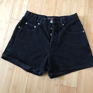 90’s Guess High-waisted Faded Black Shorts